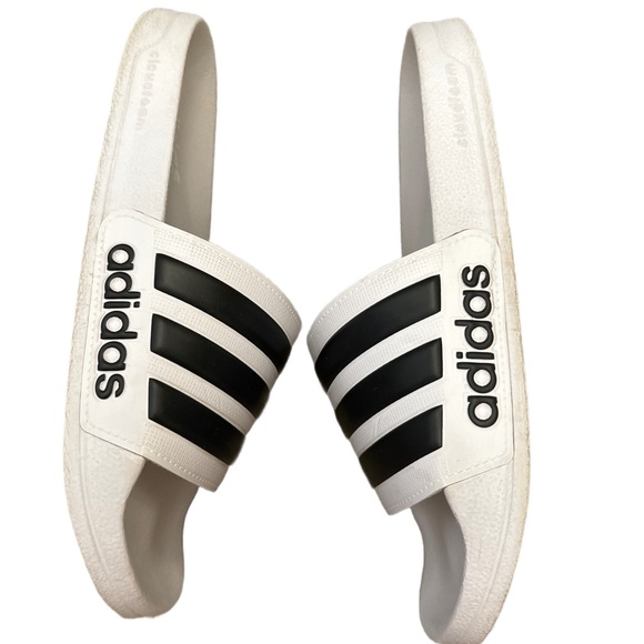 Adidas Adilette Women’s Shower Slides in White - 7 - Picture 3 of 7